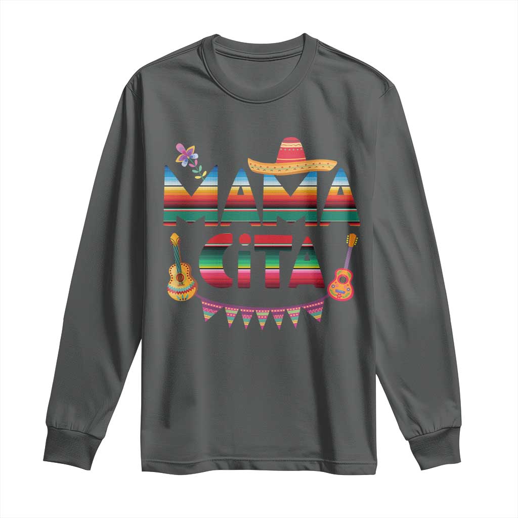 Mama Cita Long Sleeve Shirt Mexican Mom Latina Mothers Day Gift TS10 Dark Heather Print Your Wear