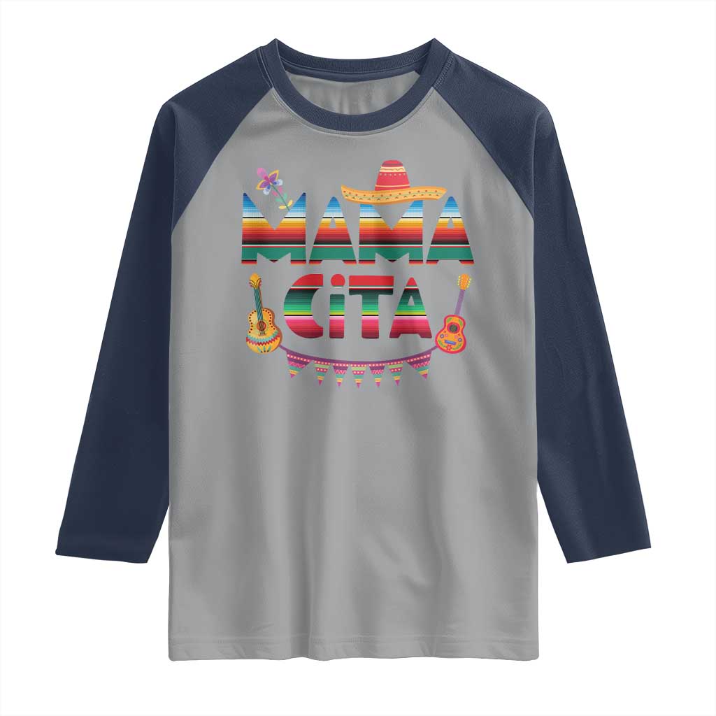 Mama Cita Raglan Shirt Mexican Mom Latina Mothers Day Gift TS10 Sport Gray Navy Print Your Wear