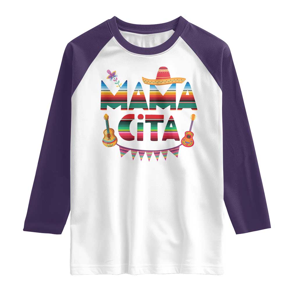 Mama Cita Raglan Shirt Mexican Mom Latina Mothers Day Gift TS10 White Purple Print Your Wear