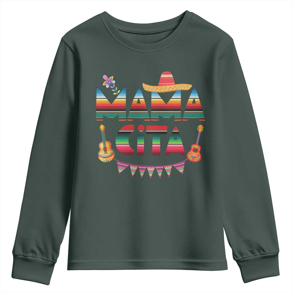 Mama Cita Youth Sweatshirt Mexican Mom Latina Mothers Day Gift TS10 Dark Forest Green Print Your Wear