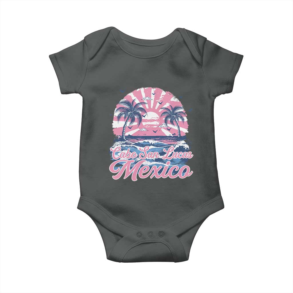 Cabo San Lucas Mexico Baby Onesie Vintage Retro Beach Summer Vacation Family Trip TS10 Dark Heather Print Your Wear