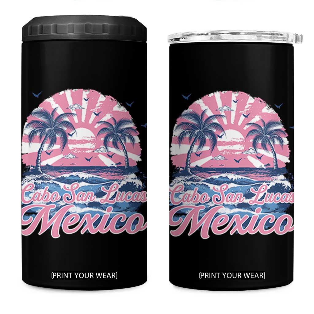 Cabo San Lucas Mexico 4 in 1 Can Cooler Tumbler Vintage Retro Beach Summer Vacation Family Trip TS10 One Size: 16 oz Black Print Your Wear