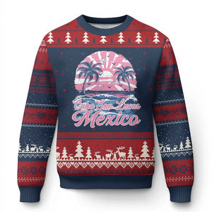Cabo San Lucas Mexico Ugly Christmas Sweater Vintage Retro Beach Summer Vacation Family Trip TS10 Navy Red Print Your Wear