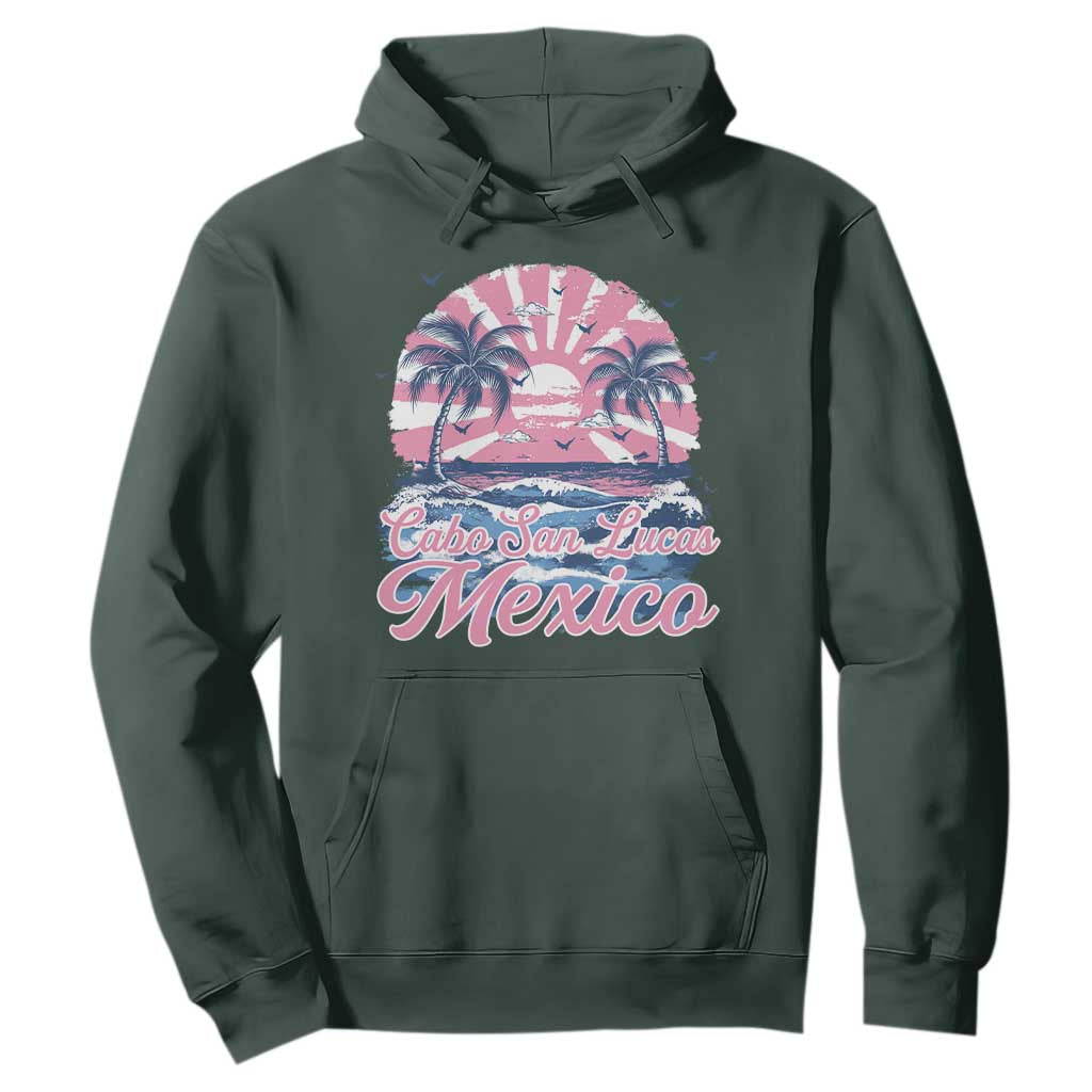 Cabo San Lucas Mexico Hoodie Vintage Retro Beach Summer Vacation Family Trip TS10 Dark Forest Green Print Your Wear