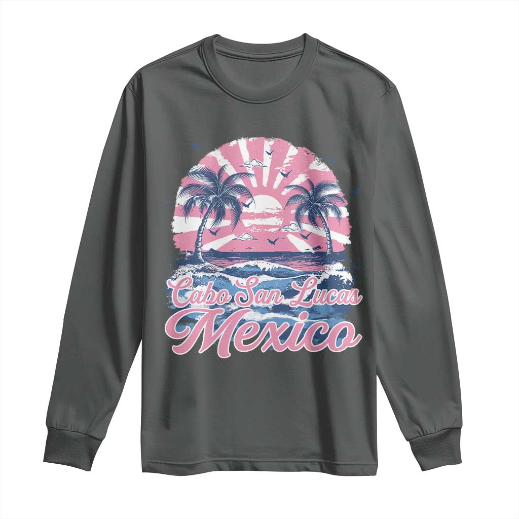 Cabo San Lucas Mexico Long Sleeve Shirt Vintage Retro Beach Summer Vacation Family Trip TS10 Dark Heather Print Your Wear