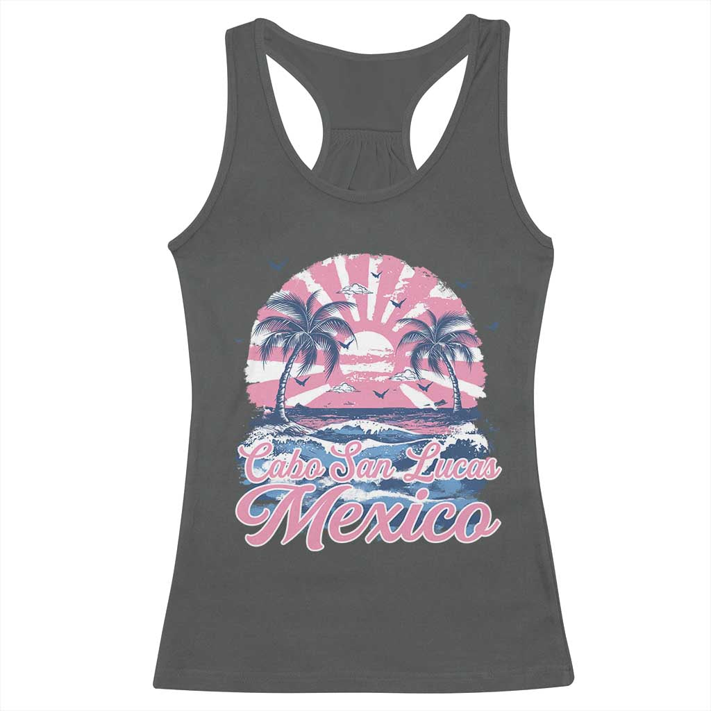 Cabo San Lucas Mexico Racerback Tank Top Vintage Retro Beach Summer Vacation Family Trip TS10 Dark Heather Print Your Wear