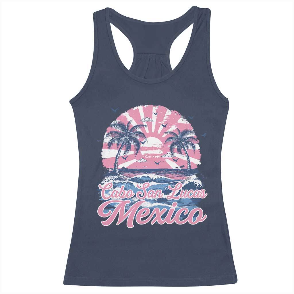 Cabo San Lucas Mexico Racerback Tank Top Vintage Retro Beach Summer Vacation Family Trip TS10 Navy Print Your Wear