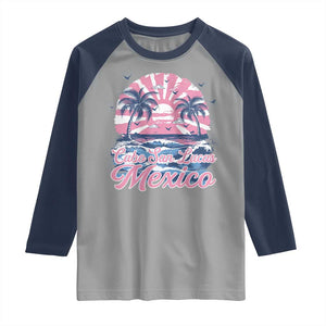 Cabo San Lucas Mexico Raglan Shirt Vintage Retro Beach Summer Vacation Family Trip TS10 Sport Gray Navy Print Your Wear