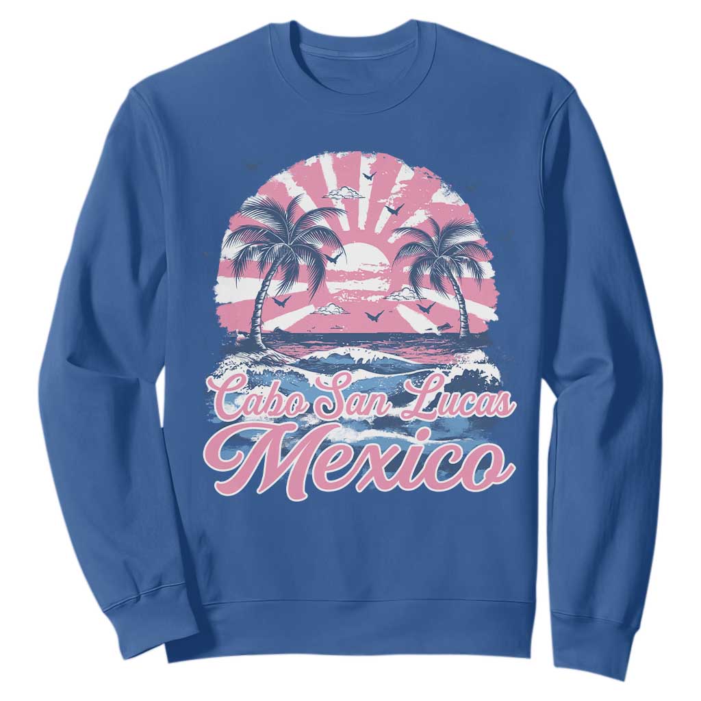 Cabo San Lucas Mexico Sweatshirt Vintage Retro Beach Summer Vacation Family Trip TS10 Royal Blue Print Your Wear