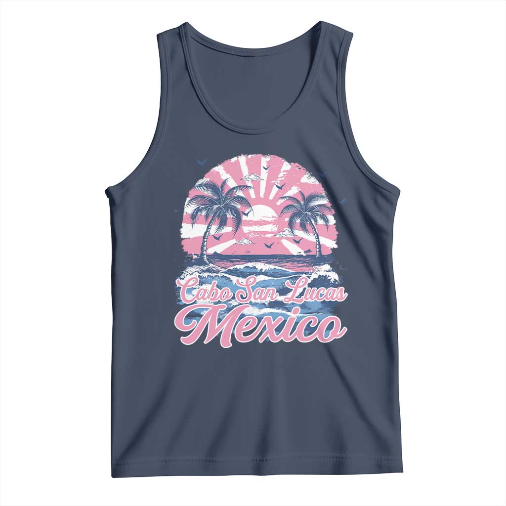 Cabo San Lucas Mexico Tank Top Vintage Retro Beach Summer Vacation Family Trip TS10 Navy Print Your Wear