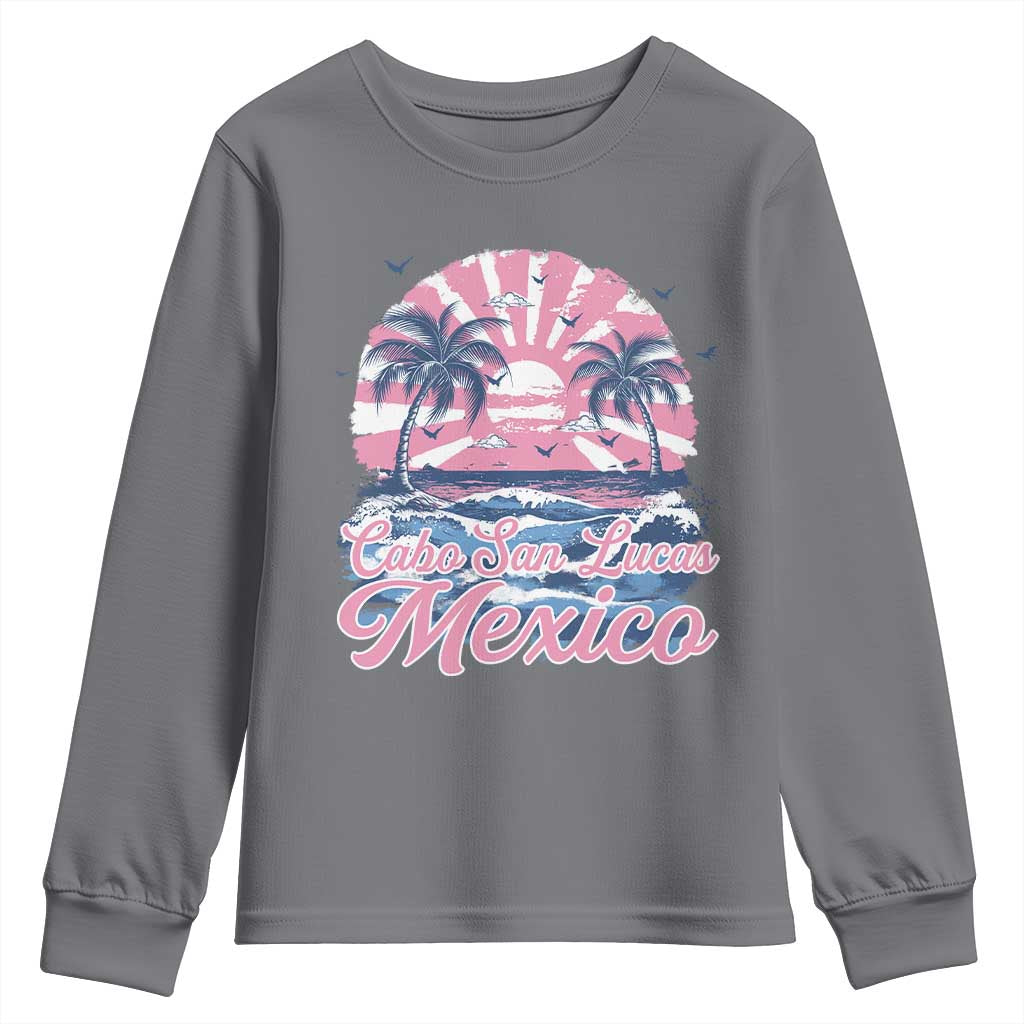 Cabo San Lucas Mexico Youth Sweatshirt Vintage Retro Beach Summer Vacation Family Trip TS10 Charcoal Print Your Wear