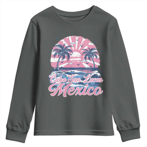 Cabo San Lucas Mexico Youth Sweatshirt Vintage Retro Beach Summer Vacation Family Trip TS10 Dark Heather Print Your Wear
