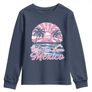 Cabo San Lucas Mexico Youth Sweatshirt Vintage Retro Beach Summer Vacation Family Trip TS10 Navy Print Your Wear