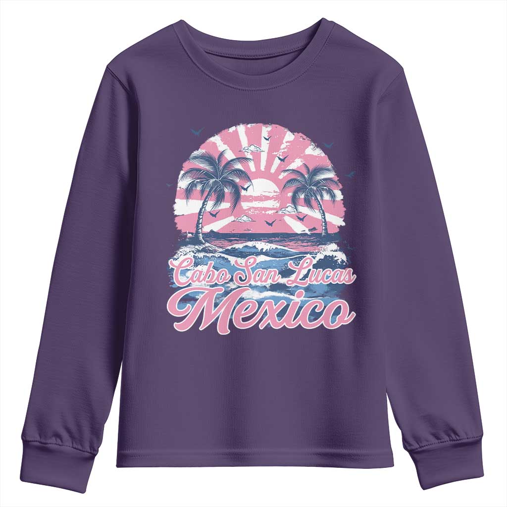 Cabo San Lucas Mexico Youth Sweatshirt Vintage Retro Beach Summer Vacation Family Trip TS10 Purple Print Your Wear
