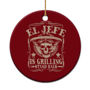 Funny Mexican Dad Ceramic Ornament El Jefe Grilling Stand Back TS10 1pc Red Print Your Wear