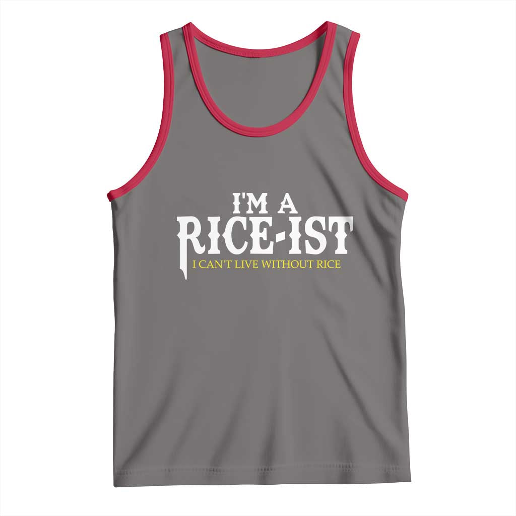 Rice Lover Tank Top Im a Rice-Ist Rice Asian Food Humor TS10 Deep Heather Red Print Your Wear