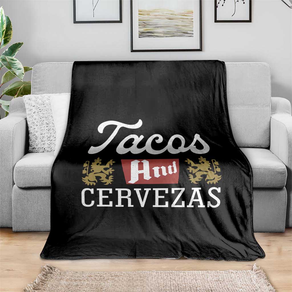 Tacos And Cervezas Throw Blanket Mexican Food Beer Humor TS10 Print Your Wear