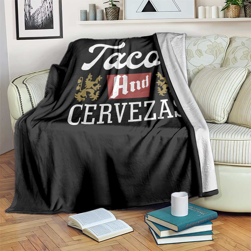 Tacos And Cervezas Throw Blanket Mexican Food Beer Humor TS10 Print Your Wear