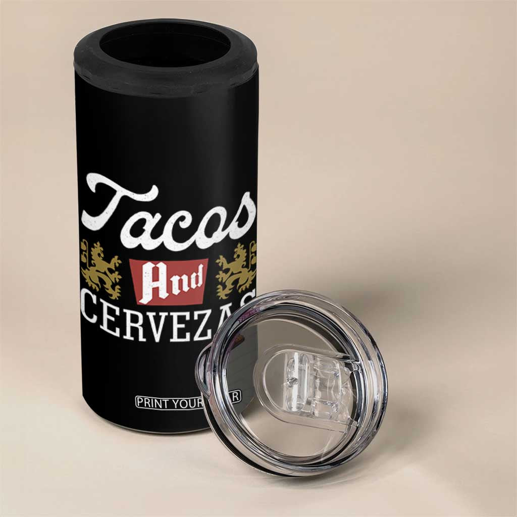 Tacos And Cervezas 4 in 1 Can Cooler Tumbler Mexican Food Beer Humor TS10 Print Your Wear