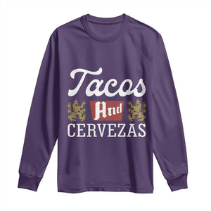 Tacos And Cervezas Long Sleeve Shirt Mexican Food Beer Humor TS10 Purple Print Your Wear