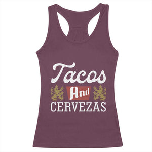 Tacos And Cervezas Racerback Tank Top Mexican Food Beer Humor TS10 Maroon Print Your Wear
