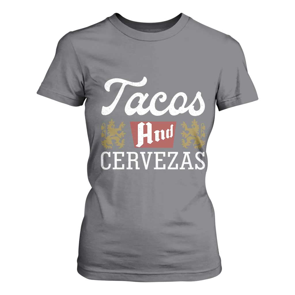 Tacos And Cervezas T Shirt For Women Mexican Food Beer Humor TS10 Charcoal Print Your Wear