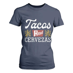 Tacos And Cervezas T Shirt For Women Mexican Food Beer Humor TS10 Navy Print Your Wear