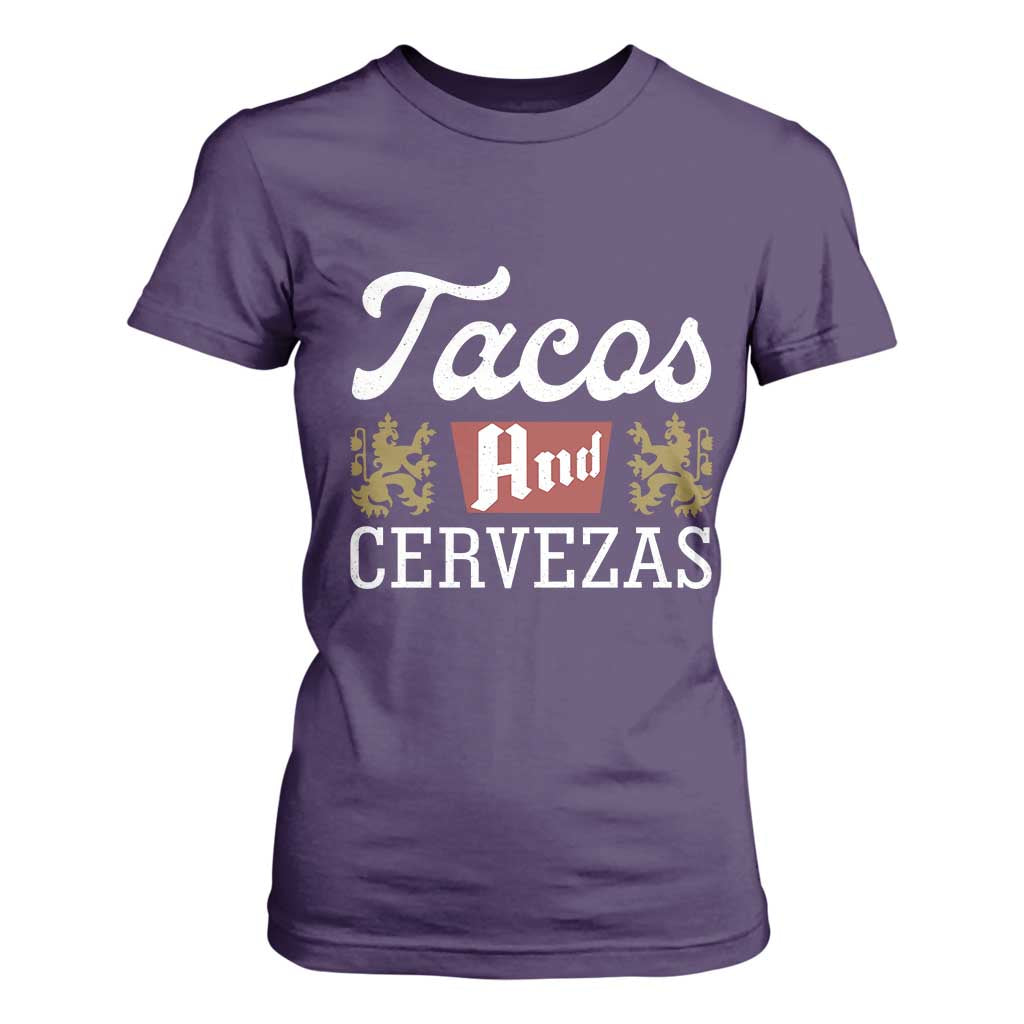 Tacos And Cervezas T Shirt For Women Mexican Food Beer Humor TS10 Purple Print Your Wear