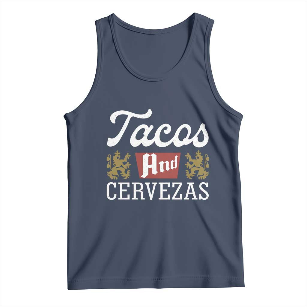 Tacos And Cervezas Tank Top Mexican Food Beer Humor TS10 Navy Print Your Wear