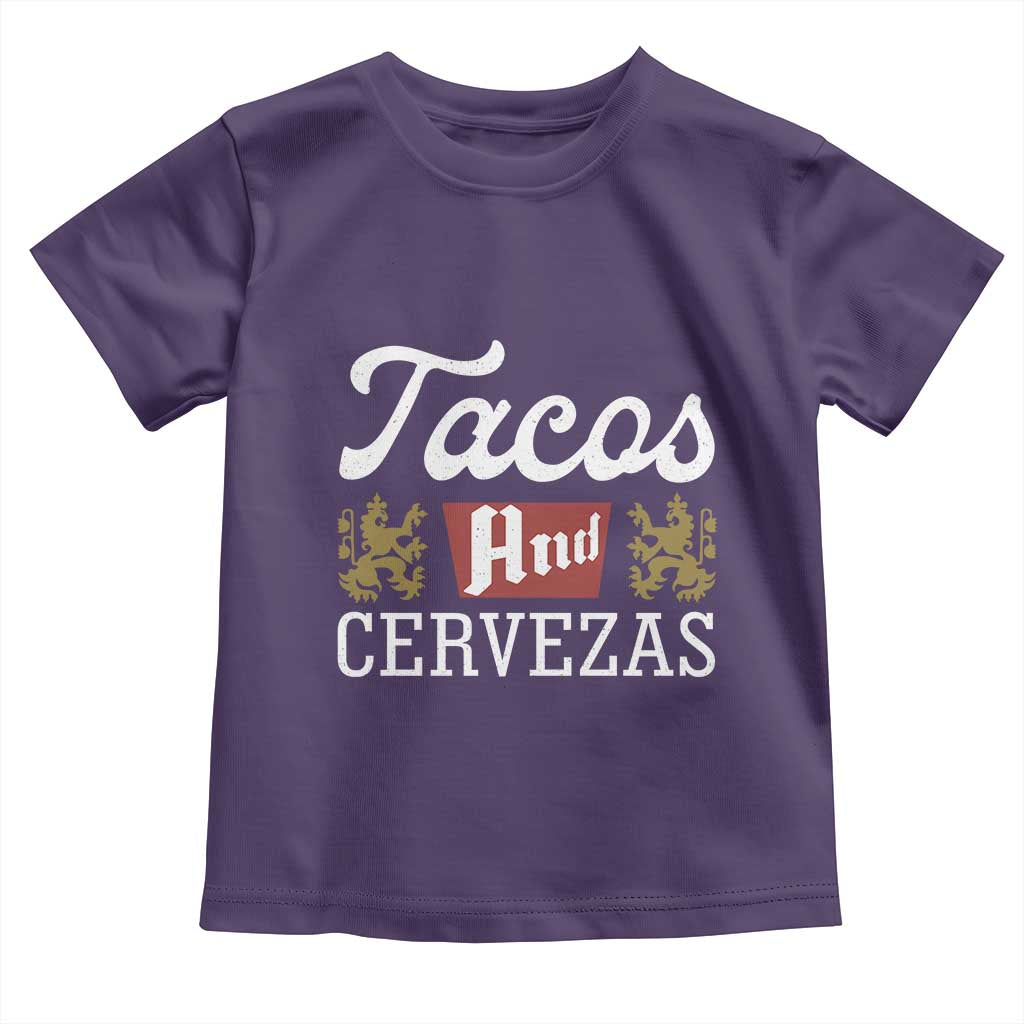Tacos And Cervezas Toddler T Shirt Mexican Food Beer Humor TS10 Purple Print Your Wear