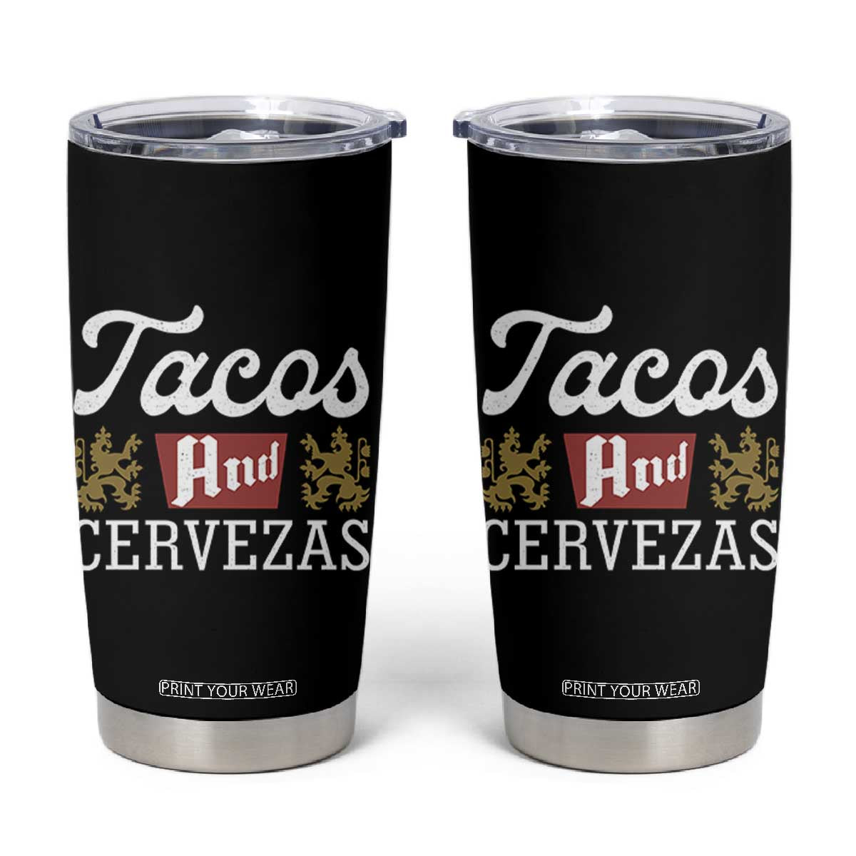 Tacos And Cervezas Tumbler Cup Mexican Food Beer Humor TS10 Black Print Your Wear