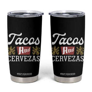 Tacos And Cervezas Tumbler Cup Mexican Food Beer Humor TS10 Black Print Your Wear