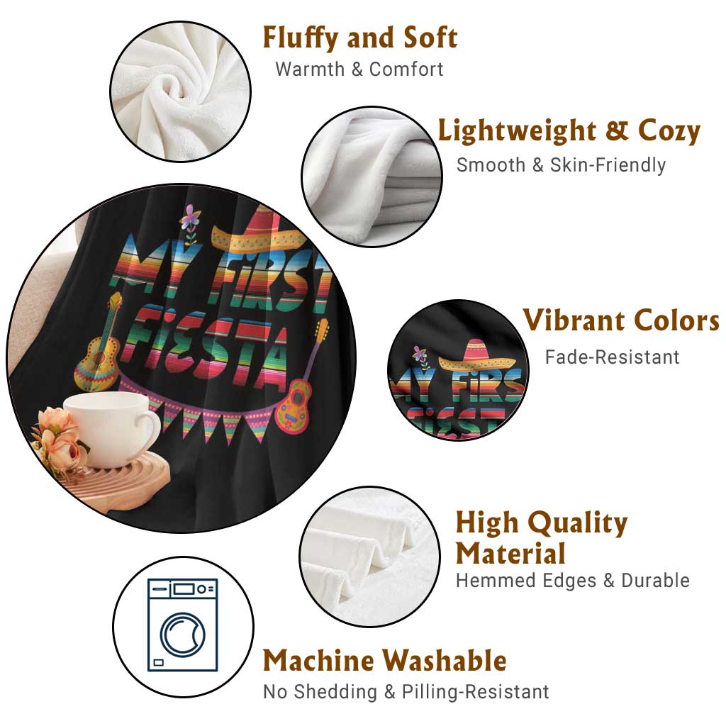 My First Fiesta Throw Blanket Baby Cinco De Mayo Mexican Fiesta Outfit TS10 Print Your Wear