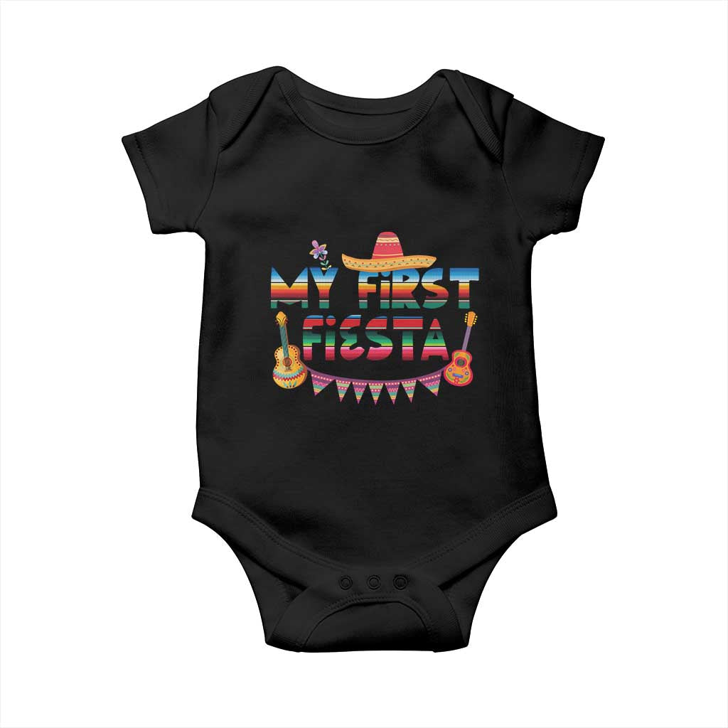 My First Fiesta Baby Onesie Baby Cinco De Mayo Mexican Fiesta Outfit TS10 Black Print Your Wear