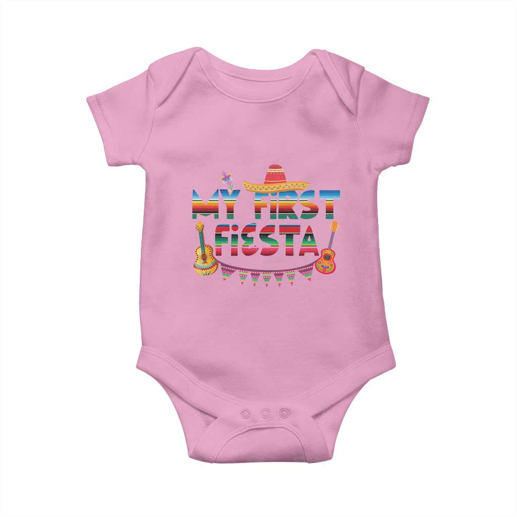 My First Fiesta Baby Onesie Baby Cinco De Mayo Mexican Fiesta Outfit TS10 Light Pink Print Your Wear