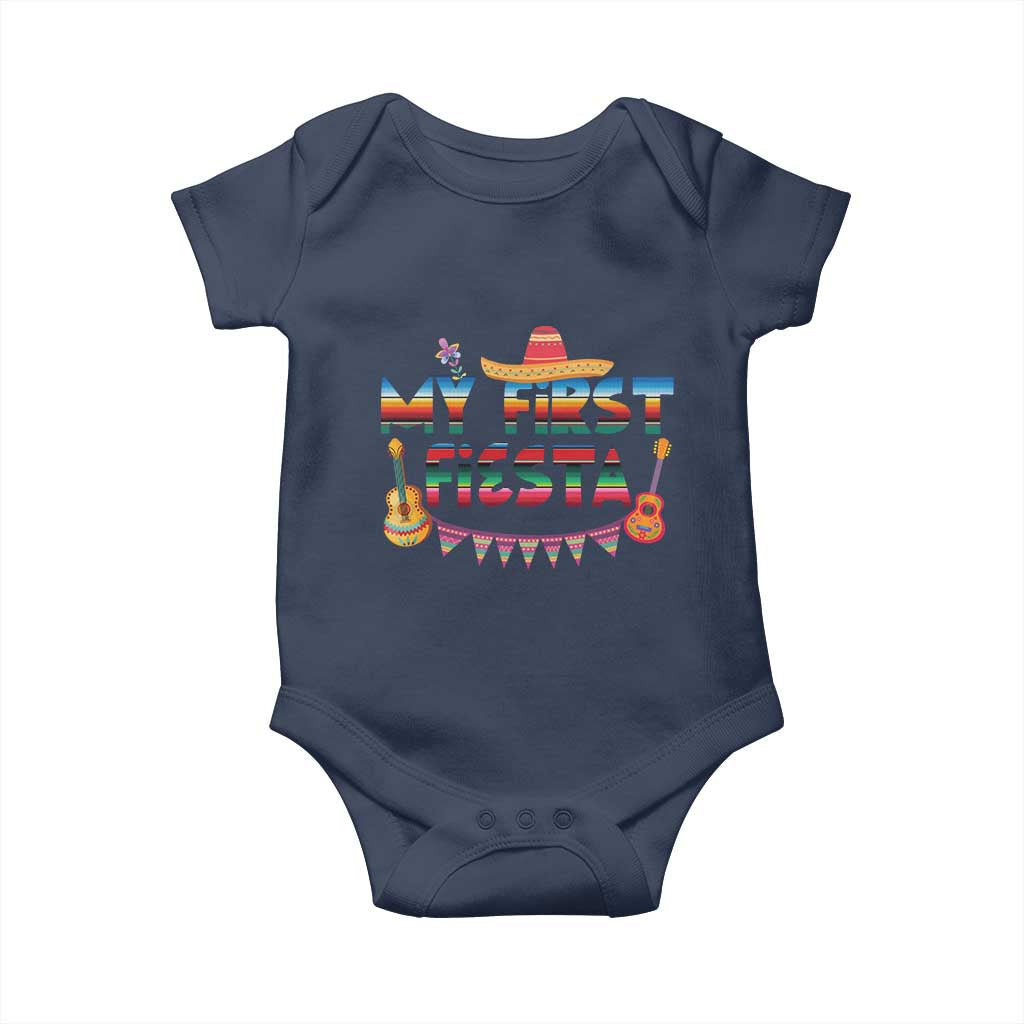 My First Fiesta Baby Onesie Baby Cinco De Mayo Mexican Fiesta Outfit TS10 Navy Print Your Wear