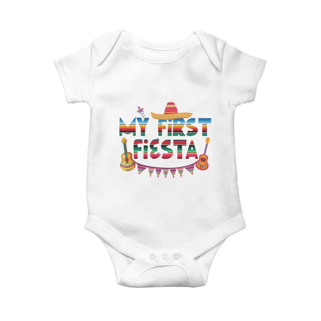 My First Fiesta Baby Onesie Baby Cinco De Mayo Mexican Fiesta Outfit TS10 White Print Your Wear