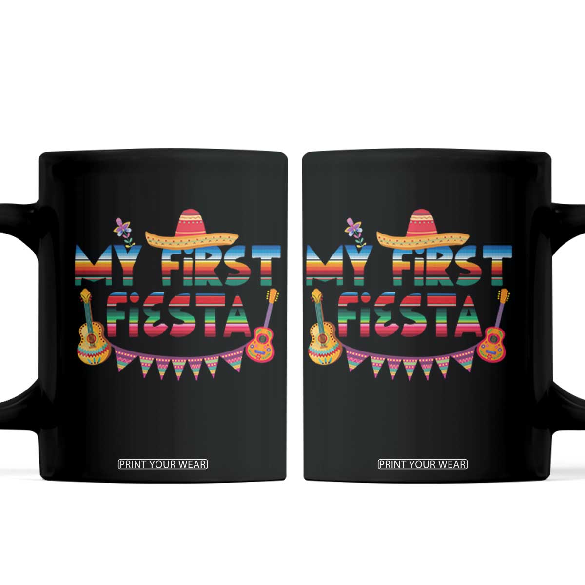 My First Fiesta Coffee Mug Baby Cinco De Mayo Mexican Fiesta Outfit TS10 Black Print Your Wear