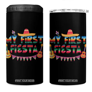 My First Fiesta 4 in 1 Can Cooler Tumbler Baby Cinco De Mayo Mexican Fiesta Outfit TS10 One Size: 16 oz Black Print Your Wear