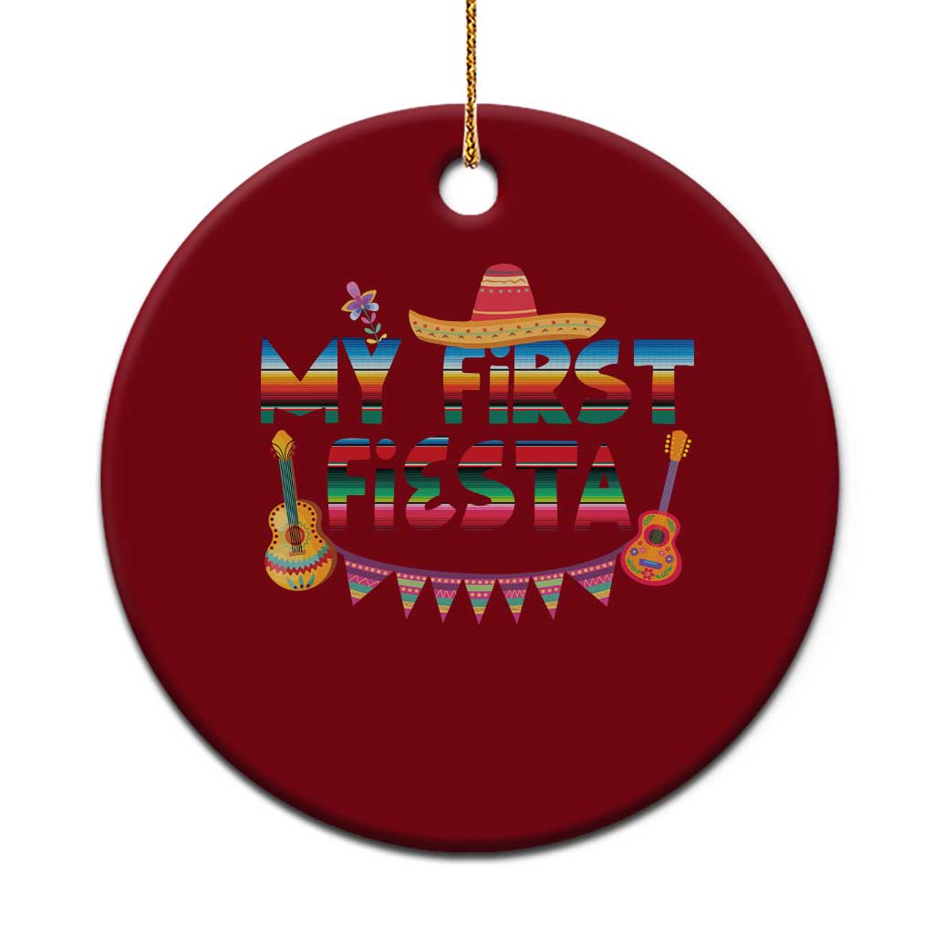 My First Fiesta Ceramic Ornament Baby Cinco De Mayo Mexican Fiesta Outfit TS10 1pc Red Print Your Wear