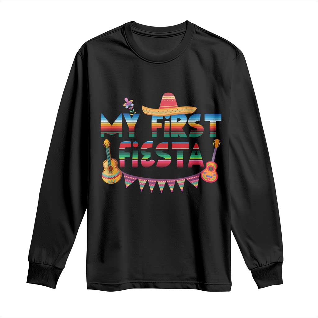My First Fiesta Long Sleeve Shirt Baby Cinco De Mayo Mexican Fiesta Outfit TS10 Black Print Your Wear