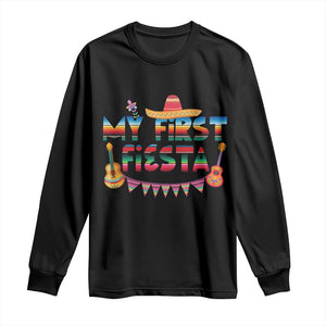 My First Fiesta Long Sleeve Shirt Baby Cinco De Mayo Mexican Fiesta Outfit TS10 Black Print Your Wear