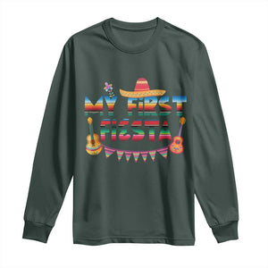 My First Fiesta Long Sleeve Shirt Baby Cinco De Mayo Mexican Fiesta Outfit TS10 Dark Forest Green Print Your Wear