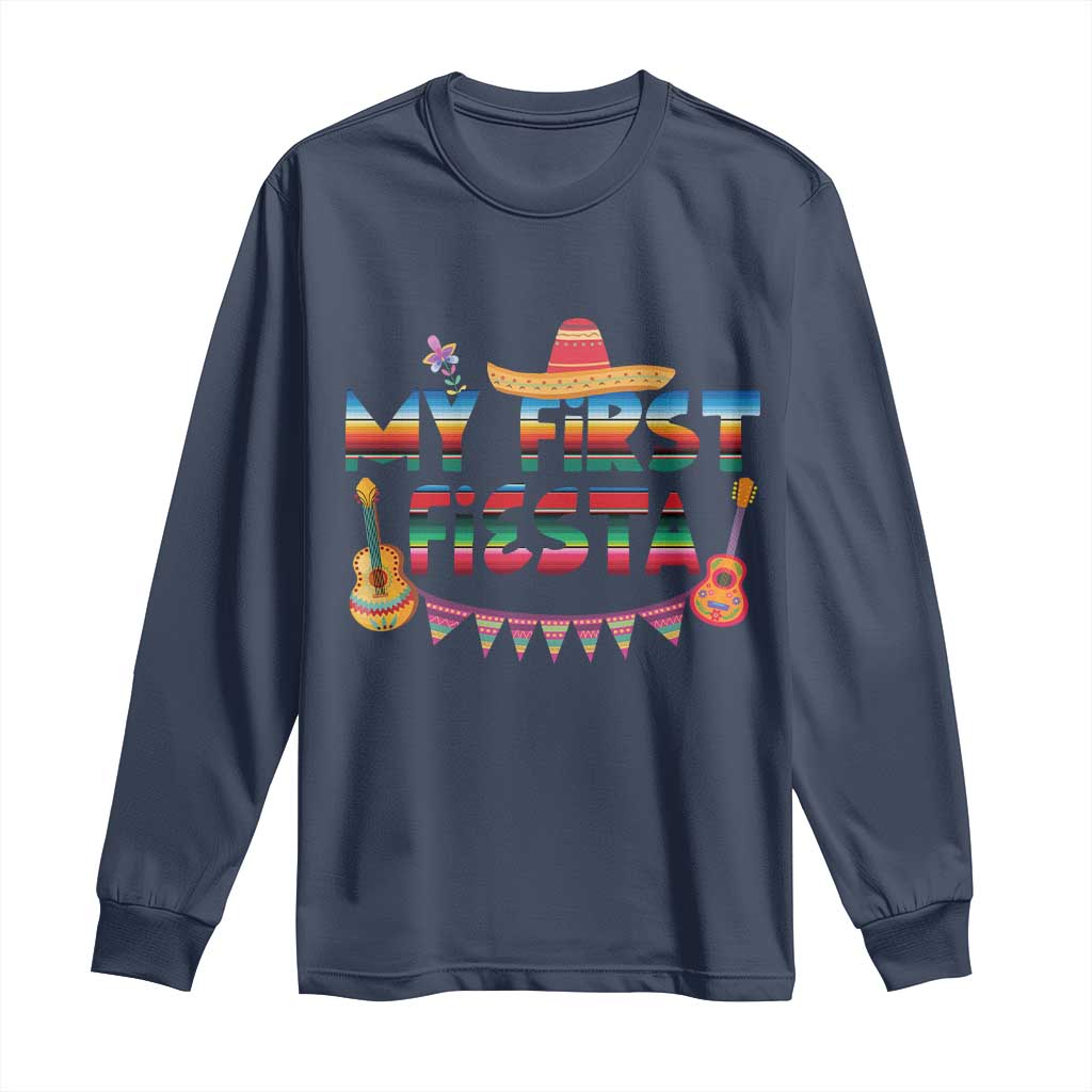My First Fiesta Long Sleeve Shirt Baby Cinco De Mayo Mexican Fiesta Outfit TS10 Navy Print Your Wear