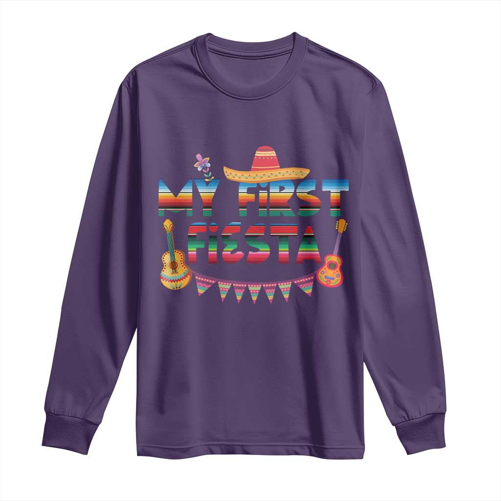 My First Fiesta Long Sleeve Shirt Baby Cinco De Mayo Mexican Fiesta Outfit TS10 Purple Print Your Wear