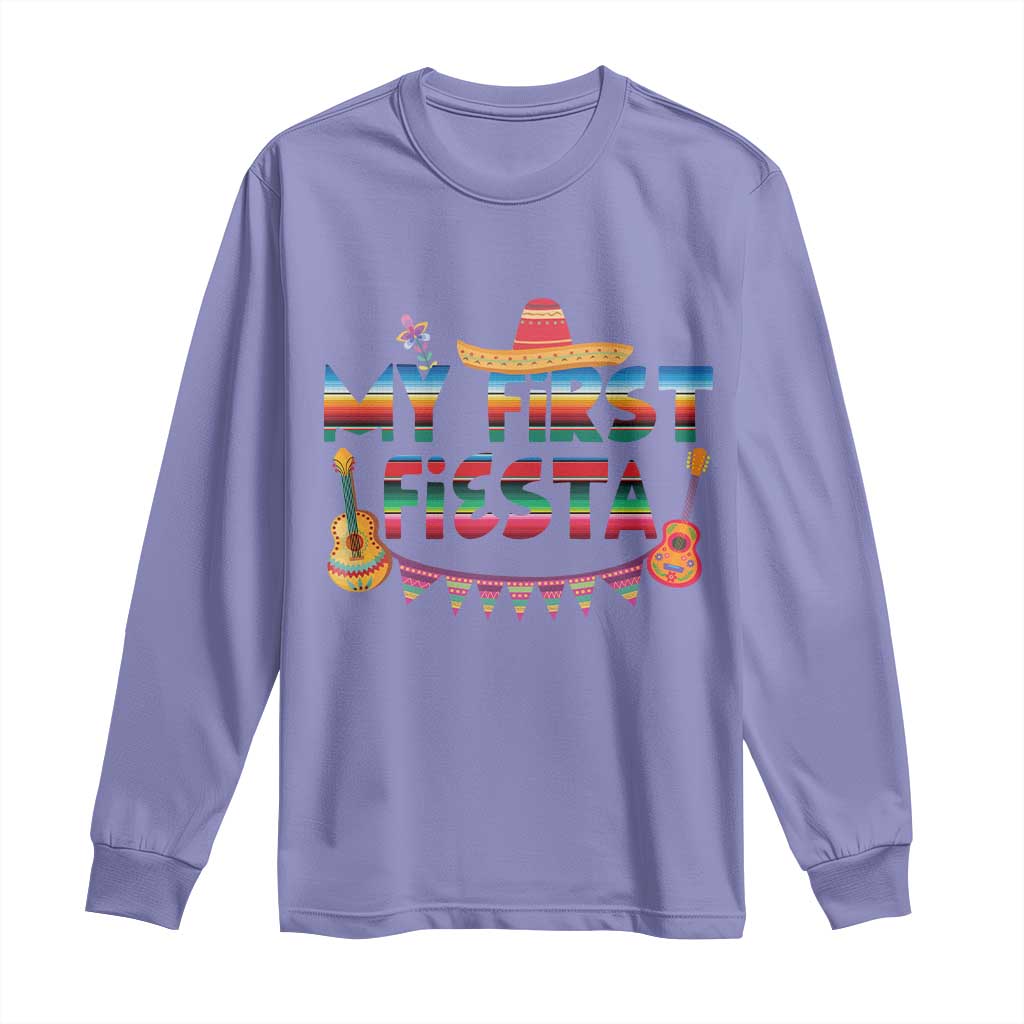 My First Fiesta Long Sleeve Shirt Baby Cinco De Mayo Mexican Fiesta Outfit TS10 Violet Print Your Wear