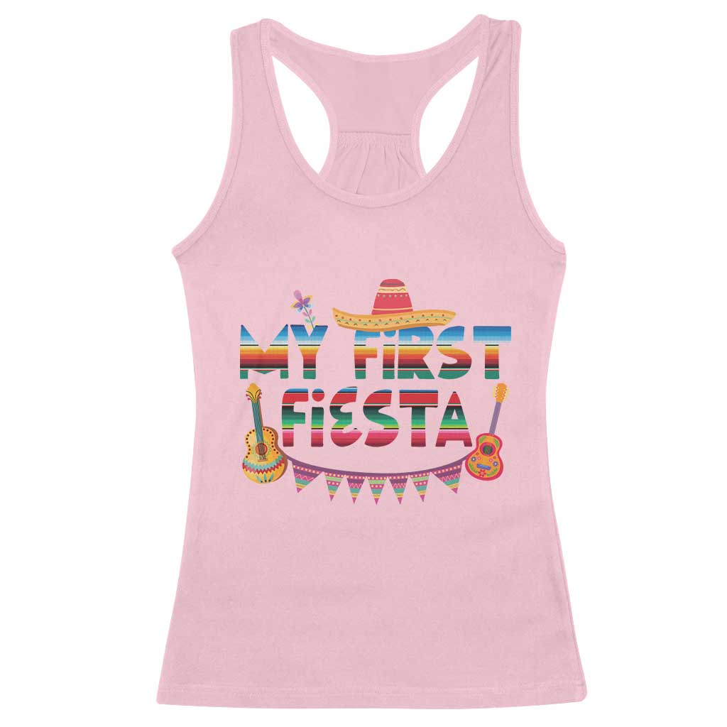 My First Fiesta Racerback Tank Top Baby Cinco De Mayo Mexican Fiesta Outfit TS10 Light Pink Print Your Wear
