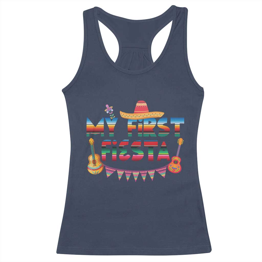 My First Fiesta Racerback Tank Top Baby Cinco De Mayo Mexican Fiesta Outfit TS10 Navy Print Your Wear