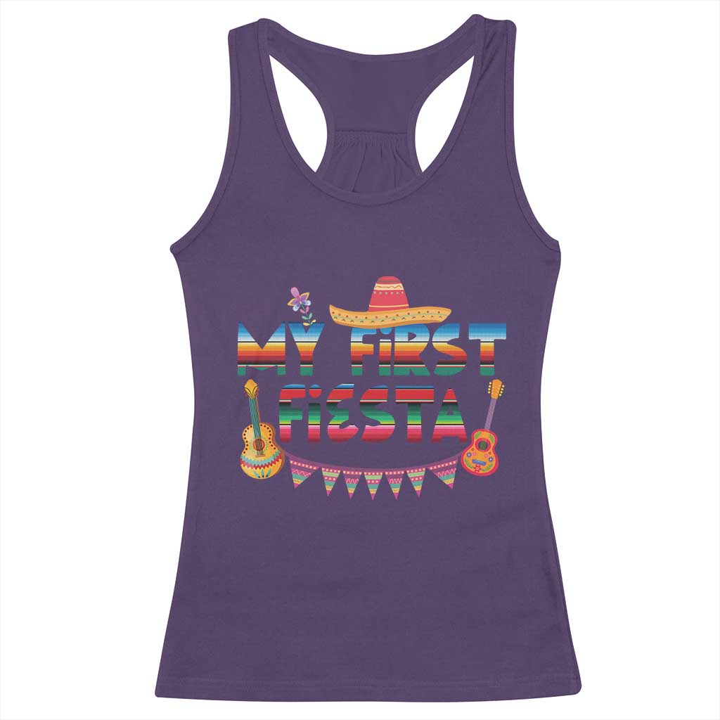 My First Fiesta Racerback Tank Top Baby Cinco De Mayo Mexican Fiesta Outfit TS10 Purple Print Your Wear