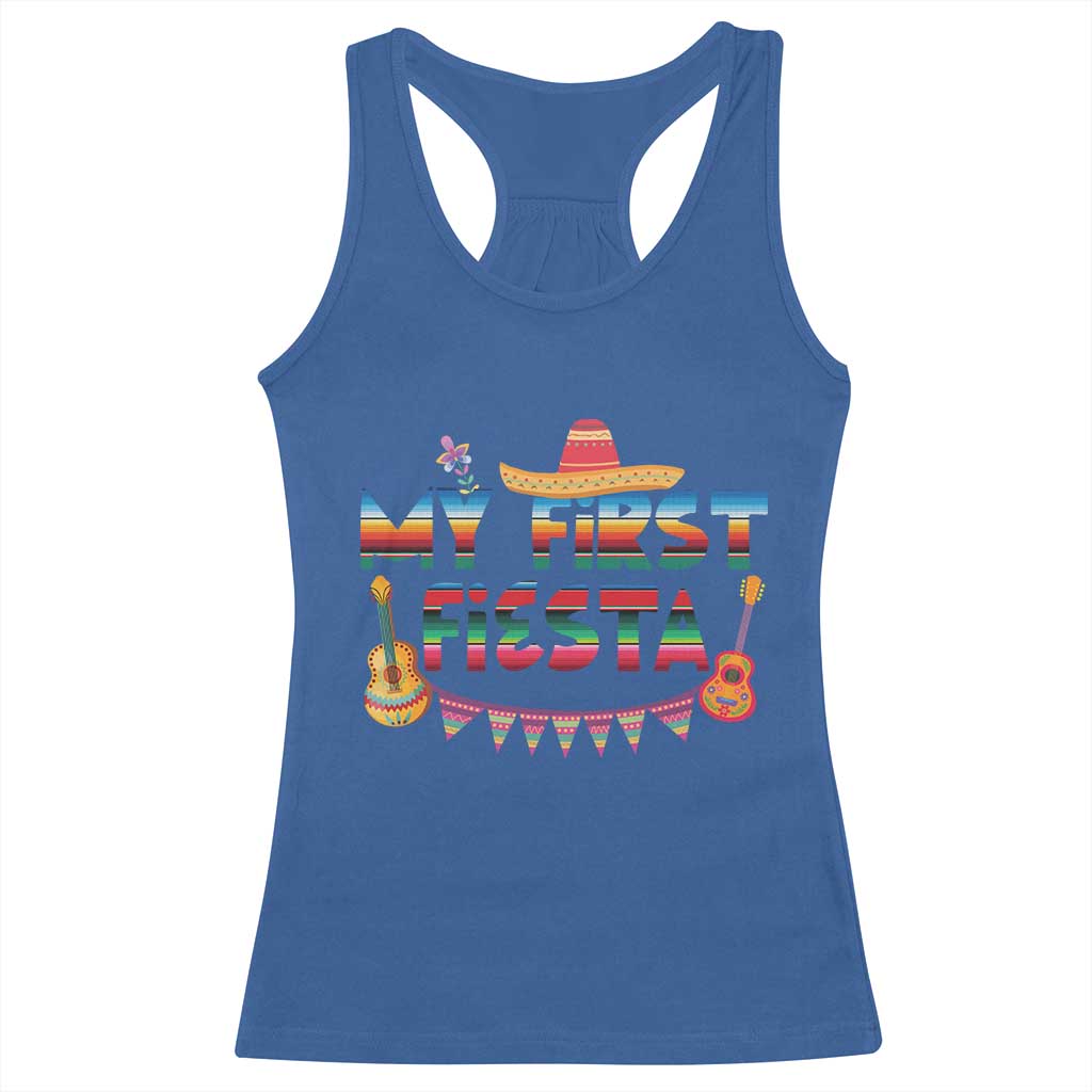 My First Fiesta Racerback Tank Top Baby Cinco De Mayo Mexican Fiesta Outfit TS10 Royal Blue Print Your Wear